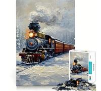 Rompecabezas de 1000 Piezas con diseño de Tren Invernal a través de un Bosque nevado Juguete Creativo con componentes Resistentes y de Corte Limpio Ideal para Viajar Juego Mental Perfecto como Regalo