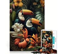 Rompecabezas de 1000 Piezas con diseño de tucán en la Jungla para Adultos Juguete para la Mente, Juego Relajante, Bordes precisos, Regalo conmovedor 38x52cm