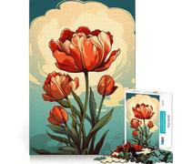 Rompecabezas de 1000 Piezas con diseño de Tulipanes en Plena floración Juguete de Corte Premium para ejercitar la Mente Un Regalo Divertido para Pasar un Buen rato y Disfrutar de un cumpleaños