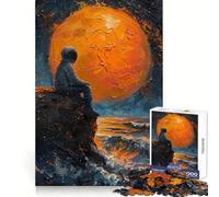 Rompecabezas de 1000 Piezas con diseño de un Astronauta contemplando un océano ardiente para Adultos Un desafío Inteligente Un Escape Tranquilo Cierre de Seguridad Regalo Ideal (38x26cm)