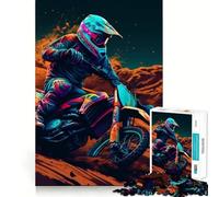 Rompecabezas de 1000 Piezas con diseño de un Joven Montando en Motocross para Adultos Juego Que estimula la Mente Superficie Lisa y sin Rebabas Un pasatiempo Fascinante para los Momentos de Ocio