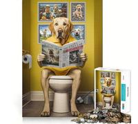 Rompecabezas de 1000 Piezas con diseño de un Labrador Amarillo en su baño,Ideal para Adolescentes,estimula la Mente y desarrolla Habilidades Cortado con láser para un Ajuste Actividad Relajante