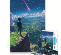 Rompecabezas de 1000 Piezas con diseño de un niño Viendo una Lluvia de meteoritos Diversión para ejercitar la Mente Encaje Huecos Actividad para Compartir con Seres Queridos (50x75cm)