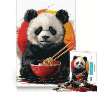 Rompecabezas de 1000 Piezas con diseño de un Panda Comiendo Ramen, Ideal para Adolescentes Juguete Educativo para Toda la Familia Diseño Elegante (50x75cm)