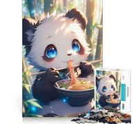 Rompecabezas de 1000 Piezas con diseño de un Panda Comiendo Ramen para Adolescentes Juguete para desarrollar la Mente Diseño Divertido y Relajante armar (50x75cm)