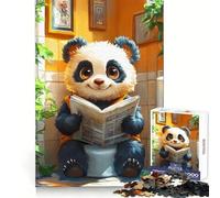 Rompecabezas de 1000 Piezas con diseño de un Panda Leyendo el periódico en el Inodoro Ideal para Adolescentes Mejora la Memoria es un pasatiempo Tranquilo Regalar en cumpleaños