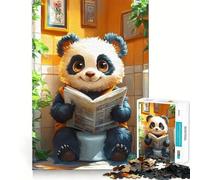 Rompecabezas de 1000 Piezas con diseño de un Panda Leyendo el periódico en el Inodoro Ideal para Adolescentes Mejora la Memoria es un pasatiempo Tranquilo Regalar en cumpleaños