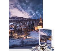 Rompecabezas de 1000 Piezas con diseño de un Pueblo navideño Juego práctico y desafiante Decoración para el hogar Juguetes Que requieren un Gran Esfuerzo para completarlos (75x50cm)