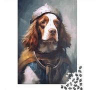 Rompecabezas de 1000 Piezas con diseño de un Spaniel Brittany Vikingo. Ideal para Adultos. Rompecabezas de Papel para decoración del hogar. Medidas: 38 x 26 cm.