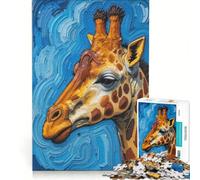 Rompecabezas de 1000 Piezas con diseño de una Adorable Jirafa, Juego Educativo, Actividades Divertidas para Hacer en casa, Regalo de cumpleaños, Regalos de Viaje 38x52cm