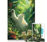 Rompecabezas de 1000 Piezas con diseño de una Familia de Osos Polares en una exuberante Jungla Ideal para Adultos y Adolescentes Requiere un estímulo para la Memoria Calma y evasión Corte Suave