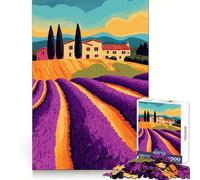 Rompecabezas de 1000 Piezas con diseño de una mansión en los Campos de Lavanda de la Toscana para Adultos Ideal para Entrenar la concentración y Disfrutar de Momentos tranquilos Ensambles precisos