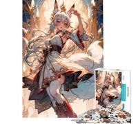 Rompecabezas de 1000 Piezas con diseño de una Zorra Blanca Estilo Anime Rompecabezas para Adultos Ideal para Relajarse analizar y desarrollar la lógica Toda la Familia (38x52cm)