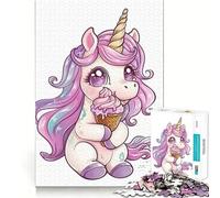 Rompecabezas de 1000 Piezas con diseño de Unicornio bebé,Animales adorables,Corte Suave,Juego Mental,Regalo para un Tiempo de Juego Relajante,Pieza de Arte navideña (38x26cm)