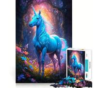 Rompecabezas de 1000 Piezas con diseño de Unicornio,Corte Premium,Juego Creativo para ejercitar la Mente,Paz y diversión,decoración navideña para la Pared (38x26cm)