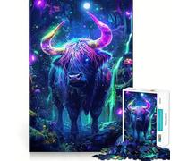 Rompecabezas de 1000 Piezas con diseño de Vaca de Las Tierras Altas en el Bosque, Ideal para Adultos y Adolescentes Juego Mental Divertido y fácil de armar Un Regalo increíble (38x26cm)