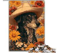 Rompecabezas de 1000 Piezas con diseño de Vaqueras y Perros Entre Flores Silvestres para Adultos, cumpleaños para Mayores de 14 años 26x38cm