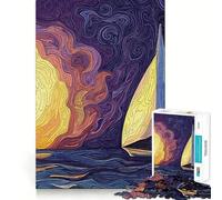 Rompecabezas de 1000 Piezas con diseño de velero al Atardecer para Adolescentes Juguete Intelectual para la relajación Mental Corte de Calidad Regalo Ideal para Las Fiestas (38x52cm)