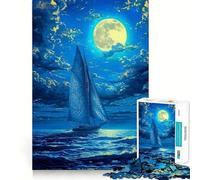 Rompecabezas de 1000 Piezas con diseño de velero al Atardecer para Adultos Ideal para estimular la Memoria, Relajarse y Jugar con Rompecabezas Corte Suave Regalo de cumpleaños (38x26cm)