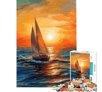 Rompecabezas de 1000 Piezas con diseño de velero al Atardecer Un desafío para la Inteligencia y el Cerebro Un Juego adictivo e Imposible Ideal para aliviar el estrés Regalos Originales (38x26cm)