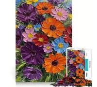 Rompecabezas de 1000 Piezas con diseño de Vibrante Ramo Floral para Adolescentes Juego Que estimula la Mente Encaje Huecos Actividad Relajante para Grupos en Interiores (38x26cm)