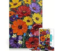 Rompecabezas de 1000 Piezas con diseño de Vibrante Ramo Floral para Adultos Divertido Juego de Memoria con componentes Resistentes y de Corte Limpio aliviar el estrés (50x75cm)