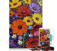 Rompecabezas de 1000 Piezas con diseño de Vibrante Ramo Floral para Adultos Juguete Que desafía la Mente Corte preciso y alineación Actividad Divertida para Toda la Familia (38x52cm)