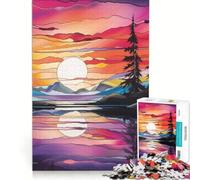 Rompecabezas de 1000 Piezas con diseño de vidrieras de Alaska Juego de ingenio Regalo de cumpleaños con Piezas de Formas aleatorias Que encajan Perfectamente 38x52cm