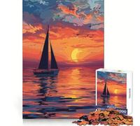 Rompecabezas de 1000 Piezas con diseño de yate y Puesta de Sol en el océano Ideal para Adolescentes Un desafío Mental para Relajarse y Disfrutar del Tiempo Libre Regalar en Navidad