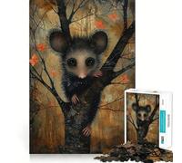 Rompecabezas de 1000 Piezas con diseño de zarigüeya en otoño para Adolescentes Mejora la Memoria Fácil de Usar Ideal para el Ocio Diseño de Pared con Corte Firme (50x75cm)