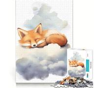 Rompecabezas de 1000 Piezas con diseño de zorrito bebé para Dormir,Limpio y en Forma,decoración,Juego para ejercitar la Mente,Regalo para Momentos de Tranquilidad,Regalo de cumpleaños artístico