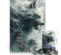 Rompecabezas de 1000 Piezas con diseño de Zorro Blanco y templos Chinos para Adolescentes Ideal para quienes Buscan un pasatiempo Relajante y cómodo Regalar en Navidad (38x52cm)