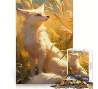 Rompecabezas de 1000 Piezas con diseño de Zorro fénec Blanco en el Bosque Pensamiento Claro, distracción Suave, Bordes precisos, Regalo significativo (38x26cm)
