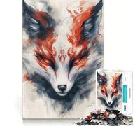 Rompecabezas de 1000 Piezas con diseño de Zorro Kitsune Blanco Juguete Que desafía la Mente Troquelado de Alta precisión Un Reto Divertido para Pasar el Tiempo (38x26cm)