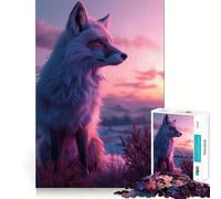 Rompecabezas de 1000 Piezas con diseño de Zorro Rojo al Atardecer para Adultos y Adolescentes Juguete de Habilidad, Relajante y Divertido Bordes Ajustados Regalo Ideal para Festivales (38x52cm)