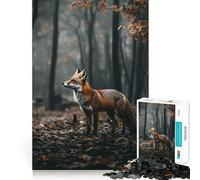 Rompecabezas de 1000 Piezas con diseño de Zorro Rojo en el Bosque para Adolescentes Juguete para ejercitar la Mente Juego de Mesa en Grupo Arte y Montaje Regalo clásico (38x26cm)