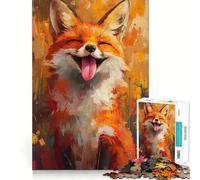 Rompecabezas de 1000 Piezas con diseño de Zorro Sonriente para Adolescentes Juguete para ejercitar la Mente y Relajarse Diseño para armar Lista de Deseos de Papá Noel 50x75cm