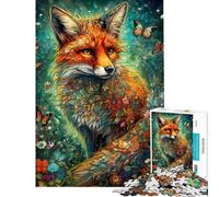 Rompecabezas de 1000 Piezas con diseño de Zorro y Mariposa para Adolescentes Mejora la Memoria Un Reto Educativo Regalo Ideal para Amigos y Familiares 50x75cm