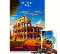 Rompecabezas de 1000 Piezas con diseño del Coliseo de Roma, Italia, Ideal para Adolescentes Juguete de lógica, relajación Mental, Bordes definidos y un Regalo Elegante (38x52cm)