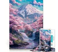 Rompecabezas de 1000 Piezas con diseño del Hermoso Monte Fuji y el Monte Saukur Juego Creativo para ejercitar la Mente Regalo de cumpleaños artístico (38x52cm)