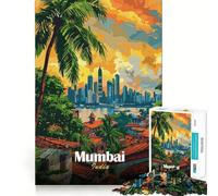 Rompecabezas de 1000 Piezas con diseño del Horizonte de Mumbai,India Ideal para Decorar y Jugar Juego cognitivo niños Juego de cumpleaños (50x75cm)