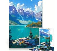 Rompecabezas de 1000 Piezas con diseño del Lago panorámico de Banff Juego de precisión para desarrollar Habilidades cognitivas Juguete para el Tiempo Libre Regalo Divertido de Navidad (38x52cm)
