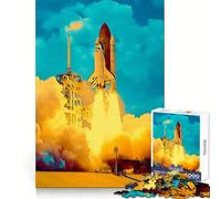 Rompecabezas de 1000 Piezas con diseño del Lanzamiento del Transbordador Espacial para Adultos y Adolescentes Juguete para el Tiempo Libre Decoración de Pared con Bordes precisos 38x26cm