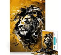 Rompecabezas de 1000 Piezas con diseño del león Leo del zodíaco para Adultos Diversión,Corte de precisión,Bordes Lisos Actividad Absorbente para Noches tranquilas (38x52cm)