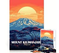 Rompecabezas de 1000 Piezas con diseño del Monte Kilimanjaro,Tanzania Actividad Relajante para estimular la Memoria cognitiva,Corte preciso, (38x26cm)
