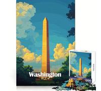 Rompecabezas de 1000 Piezas con diseño del Monumento a Washington para Adolescentes Desarrolla la lógica, la Mente, la Calma y es un Regalo Ideal (38x26cm)