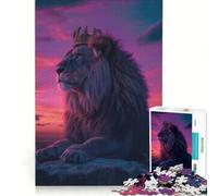 Rompecabezas de 1000 Piezas con diseño del Rey León y Puesta de Sol Ideal para Relajarse interactuar con Otros Padres o Hijos y Regalar a Amigos y Familiares 38x26cm
