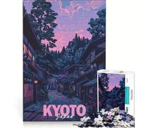 Rompecabezas de 1000 Piezas con diseño estético de la Ciudad de Kioto, Juego práctico para Entrenar la Mente y Las Manos, con Piezas de Formas aleatorias Que encajan Perfectamente 38x52cm