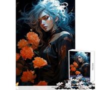 Rompecabezas de 1000 Piezas con diseño Floral de Cyberpunk para niña Juguetes antiestrés Regalos para Amigo Secreto Juego Educativo Lista de Deseos con Papá Noel tamaño 38x52cm