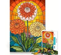 Rompecabezas de 1000 Piezas con diseño Floral de Dalia Vibrante para Adolescentes Diversión,tamaño Uniforme,Piezas precisas,Actividad Relajante para Grupos en Interiores (38x26cm)